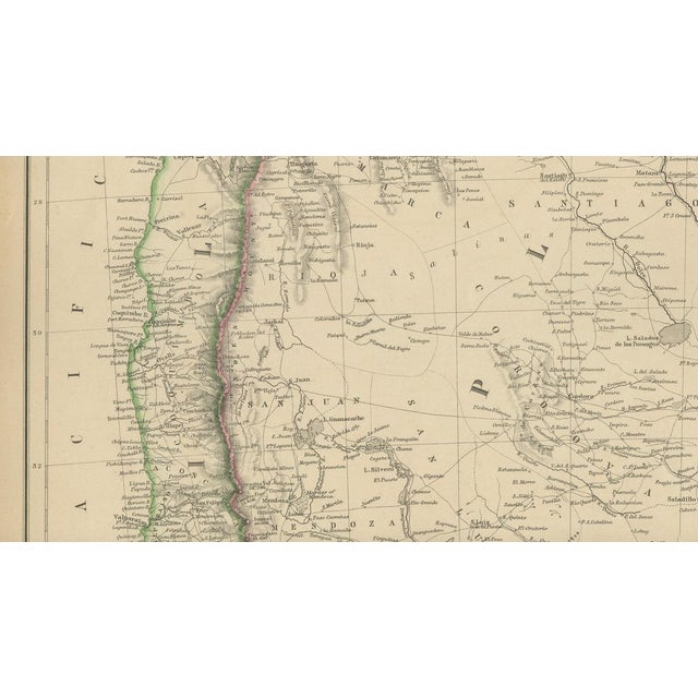 Paper Antique Map of La Plata, 1860 For Sale - Image 7 of 14