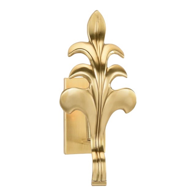 Chelsea House Acanthus Leaf Brass Sconce For Sale