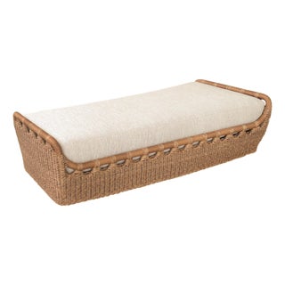 Ashley Childers x SURYA Marvella Ottoman Brown 24"H x 76"W x 38"D For Sale