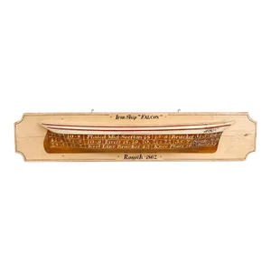 Vintage Danish Carved Half Hull Model of Iron Ship Falcon, Rosyth 1862.