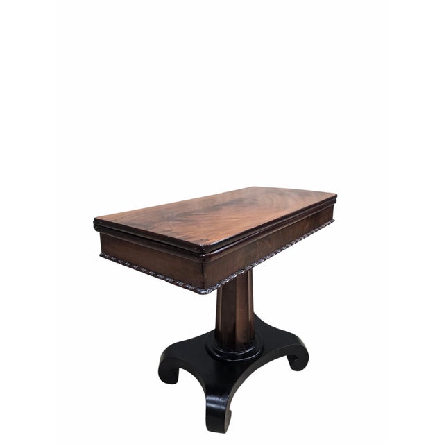 Brown Antique American Empire Flame Mahogany Flip-Top Game Table For Sale - Image 8 of 10