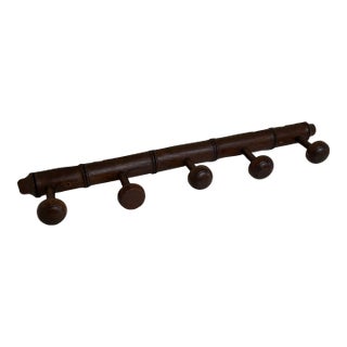 Antique Faux Bamboo Five Peg Coat Rack, Circa 1900 For Sale