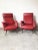 Set of Mid-Century Red Faux Leather and Iron Lounge Chairs Attributed to Carlo de Carli For Sale - Image 11 of 11