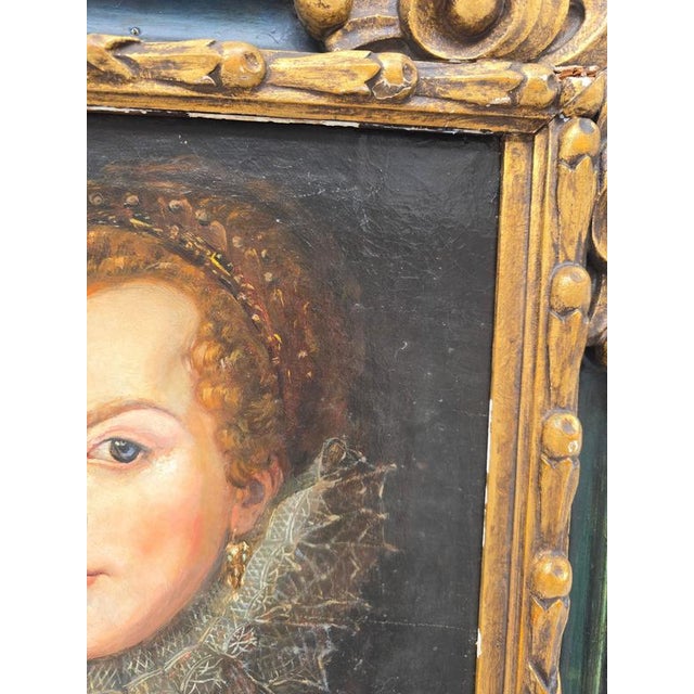 Circle of Juan Pantoja de la Cruz, Portrait of a Lady of the Spanish Court, 16th Century, Oil Painting For Sale - Image 6 of 13