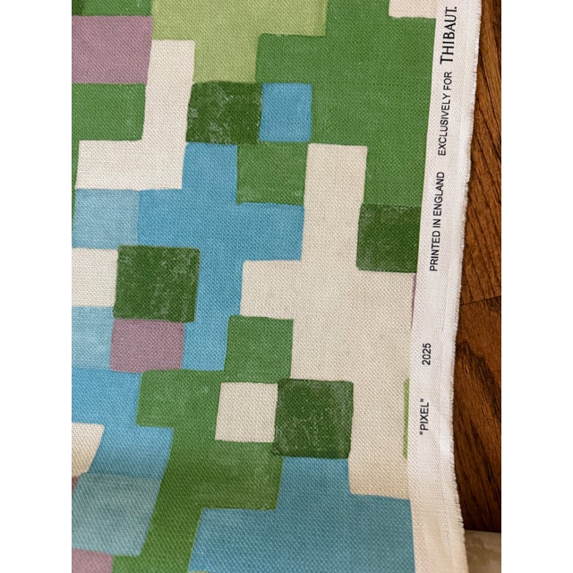 Thibaut Thibaut F945045 Pixel Lavender and Green Fabric 1 1/2 Yards For Sale - Image 4 of 5