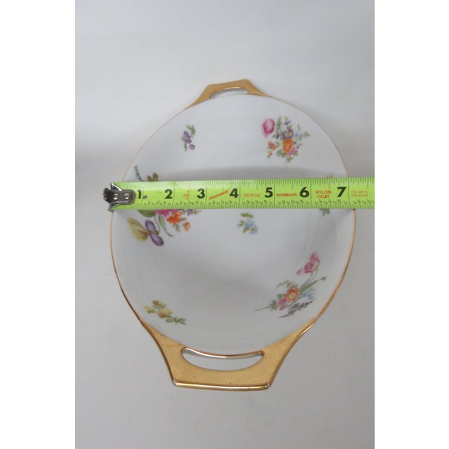 Thomas Bavaria Lakewood Floral Oval Serving Bowl Gold Edge and Handles 4582b For Sale - Image 12 of 15