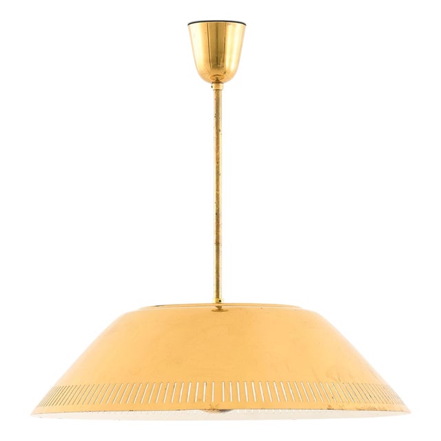 Ceiling Lamp in Brass and Glass from Lisa Johansson-Pape, 1950s For Sale