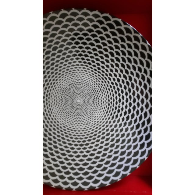 Piero Fornasetti Op Art plate from Egocentrismo collection, 25cm diameter. This piece has an attribution mark, I am sure...