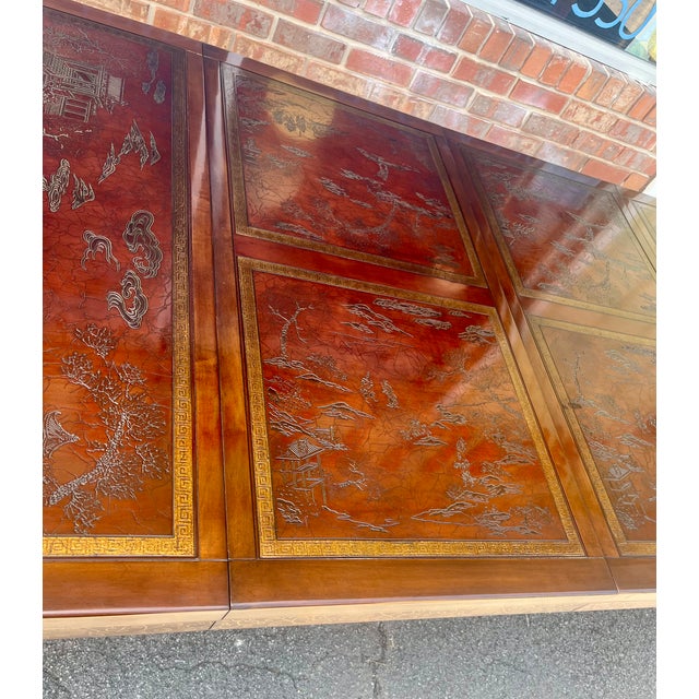 Late 20th Century Late 20th Century Heritage Furniture "Ming Treasure" Chinoiserie Extension Dining Table - 2 Leaves For Sale - Image 5 of 18