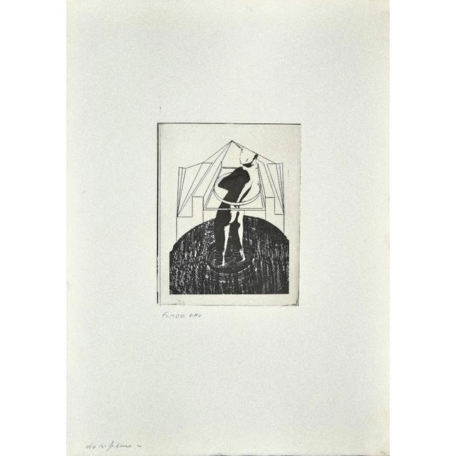 Danilo Bergamo, Figure, Etching on Cardboard, 1970s For Sale