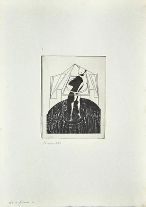 Danilo Bergamo, Figure, Etching on Cardboard, 1970s
