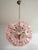 Sputnik space age Italian vintage crystal chandelier made by 51 pink glasses in a burnished brass metal frame. Elegant...