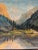 Mountain Lake at Sunset Oil Painting, Signed j.c. Thorn, Circa 1940, Gilt Frame For Sale - Image 4 of 5