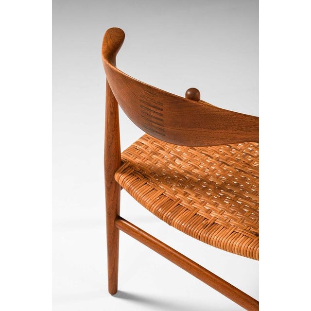 Scandinavian Modern JH-505 Cowhorn Chair in Teak and Cane attributed to Hans J. Wegner, 1952 For Sale - Image 9 of 10