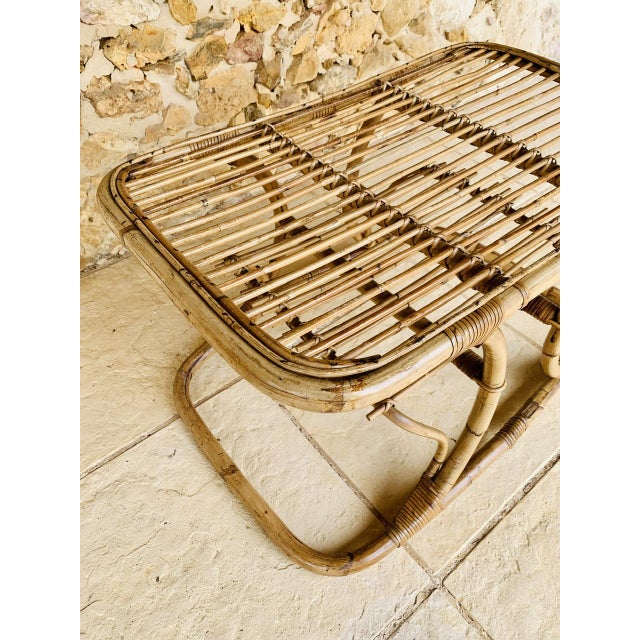 Tito Agnoli Mid-Century Bamboo and Rattan Coffee Table with Magazine Rack by Tito Agnoli, 1960s For Sale - Image 4 of 18