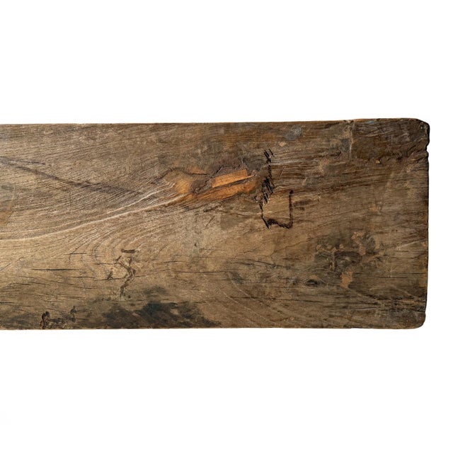 Vintage Wood & Iron School Bench For Sale In Los Angeles - Image 6 of 7