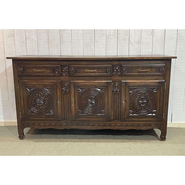 Oak Sideboard in the style of Robert Micheau Vernez, 1950s For Sale - Image 15 of 15