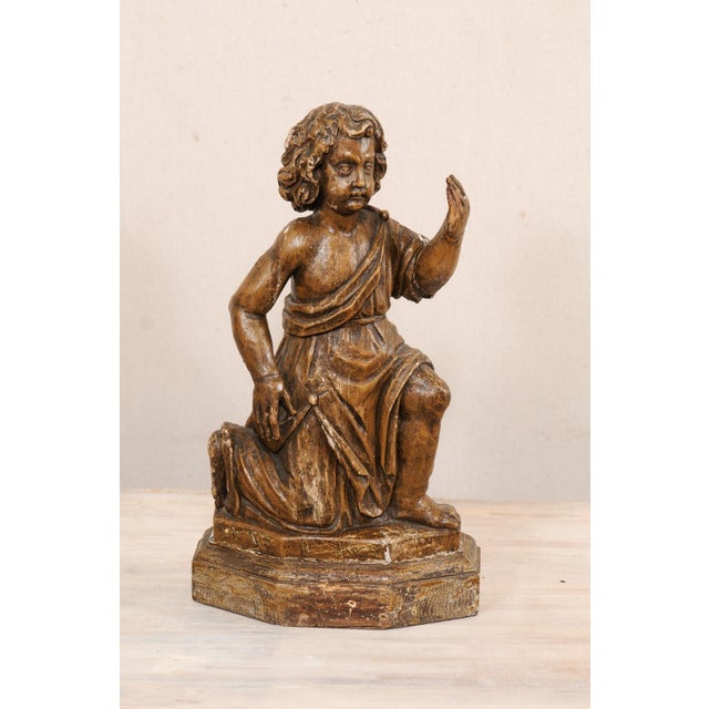 19th Century French Carved-Wood Putti Figures, 19th Century - A Pair For Sale - Image 5 of 11