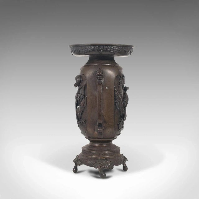 Metal C. 1900 Meiji Period Bronze Decorative Vase For Sale - Image 7 of 13
