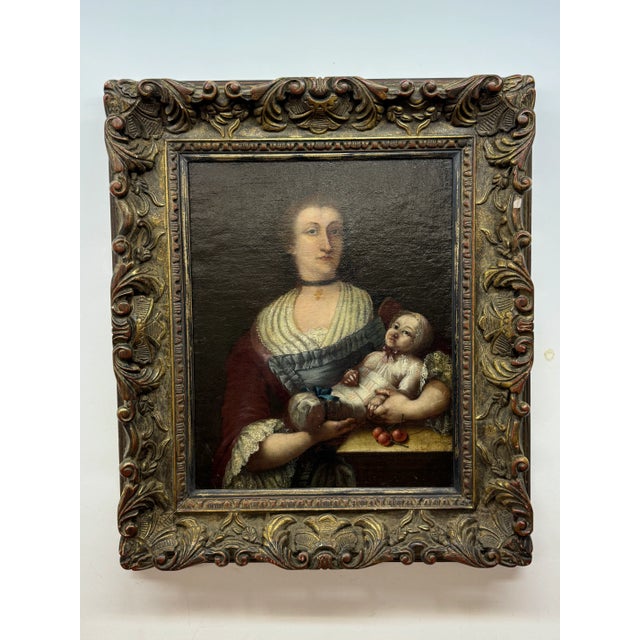 Mid 19th Century Portrait of Mother and Child 19th Century For Sale - Image 5 of 6