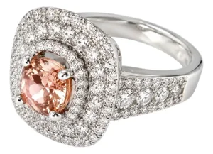 18K White Gold Fancy Brownish Pink Diamond Engagement Ring Band