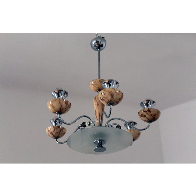 Art Deco Chandelier in Chrome, 1930s For Sale - Image 11 of 18