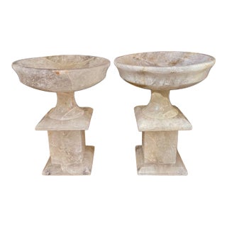 Pair of Rock Crystal Tazzas From Brazil For Sale