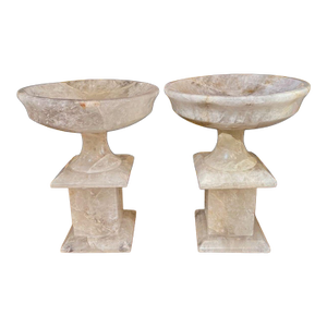 Pair of Rock Crystal Tazzas From Brazil