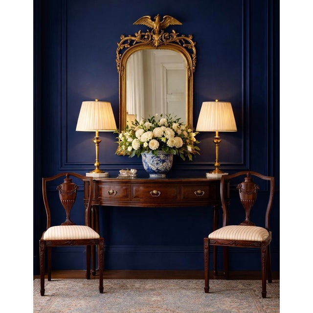 American 1930s Neoclassical Style Mahogany Side Chairs W/ Ram & Urn - Pair For Sale - Image 3 of 6