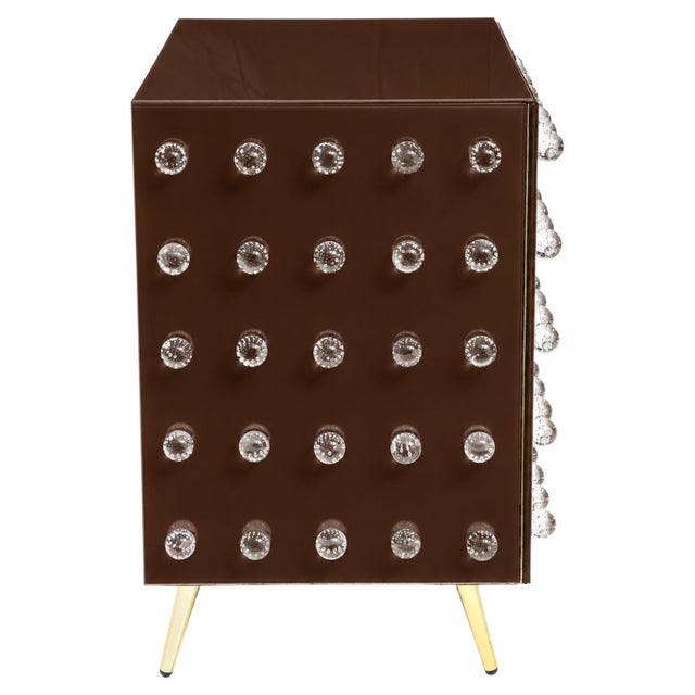 Chocolate Brown Murano Sphere Cabinet with Brass Legs from Justfurnituress SRL For Sale - Image 9 of 9