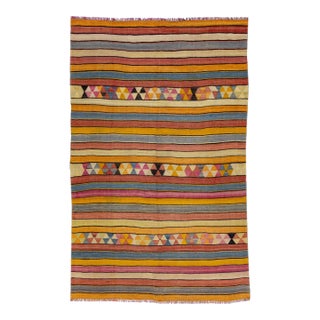 2020s Multicolor Vintage Sumakh Handmade Geometric Wool Rug For Sale