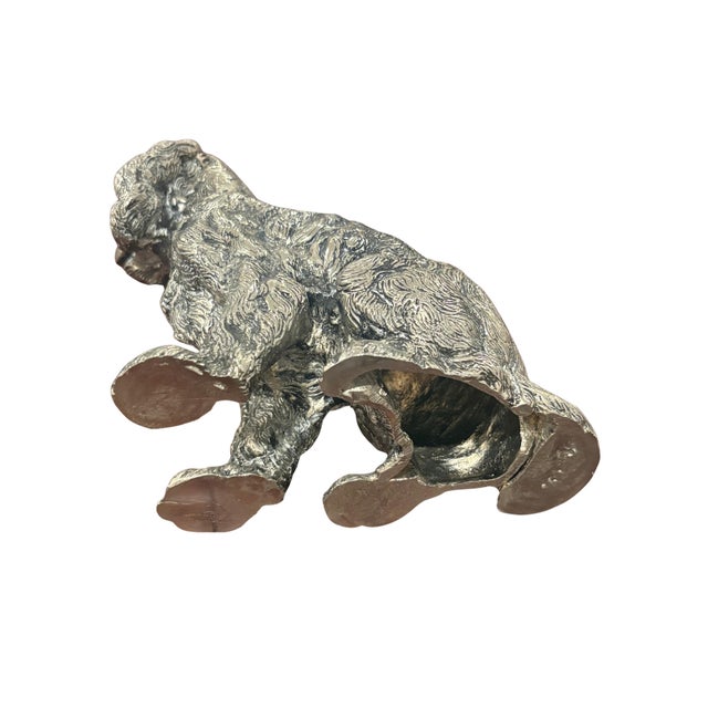 Vintage Gucci Made in Italy Silver-Tone Spaniel Dog Sculpture For Sale In Charlotte - Image 6 of 7