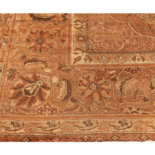Indian Fine Antique Indian Amritsar Handmade Wool Carpet For Sale - Image 3 of 8