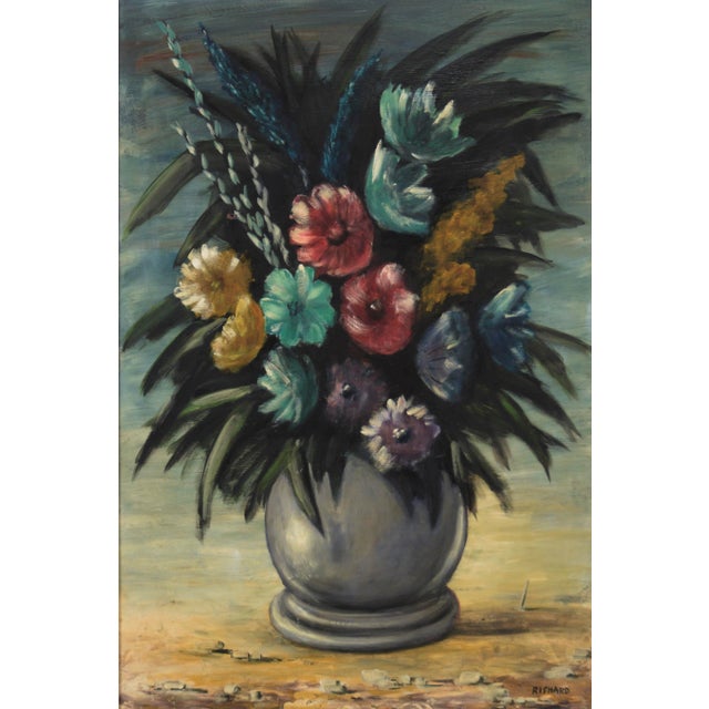 Artwork is in very good condition. One small paint chip has been professionally retouched. Frame is vintage and shows...