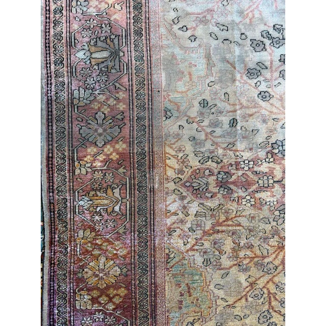 A 19th Century Rare Genuine Silk Ferahan Sarouk Rug Circa 1870 For Sale - Image 13 of 15