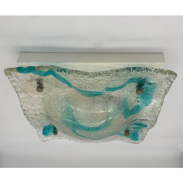 Metal Murano Glass Wall Lamp attributed to AV Mazzega, Italy, 1970 For Sale - Image 7 of 7