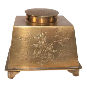 1930s Brass Chinese Export Tea Caddy