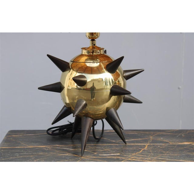 Italian Table Lamps in Brass, Metal & Bamboo, 1950s, Set of 2 For Sale - Image 16 of 17