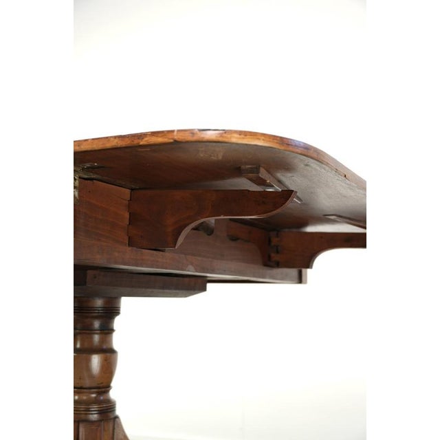 19th Century Antique English Drop-Leaf Side Table with Brass Details For Sale - Image 10 of 15
