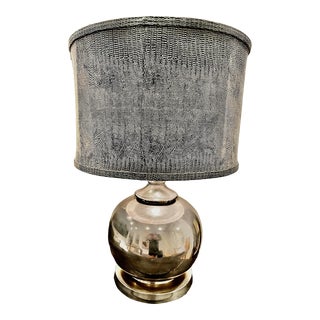 Chrome Accent Base Table Lamp For Sale