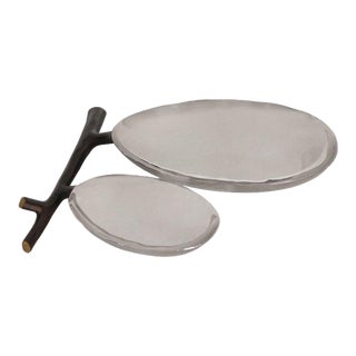 Michael Aram Double Dish Bowl with Bronze Branch For Sale