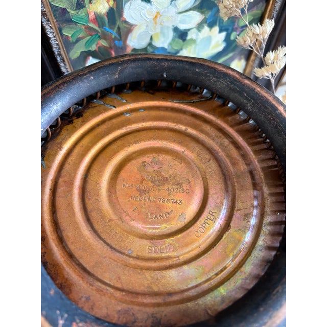 Antique 1930s English Simplex Solid Copper Kettle With Integrated Spirit Burner For Sale - Image 4 of 6