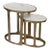 Nikki Oval Marble & Raw Aluminum Nesting Tables, Set of 2 For Sale