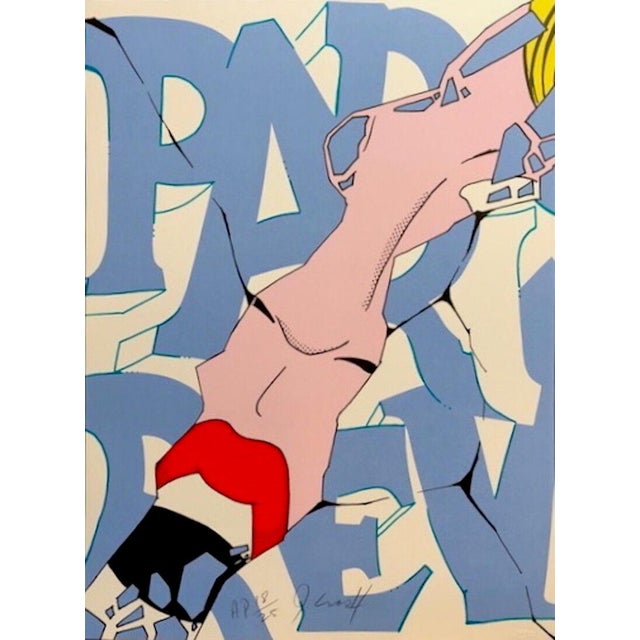 Late 20th Century John Matos "Crash" Paris Review Hand Signed Numbered Silkscreen For Sale