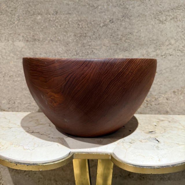 1960s Vintage Sculptural Teakwood Bowl For Sale - Image 4 of 10