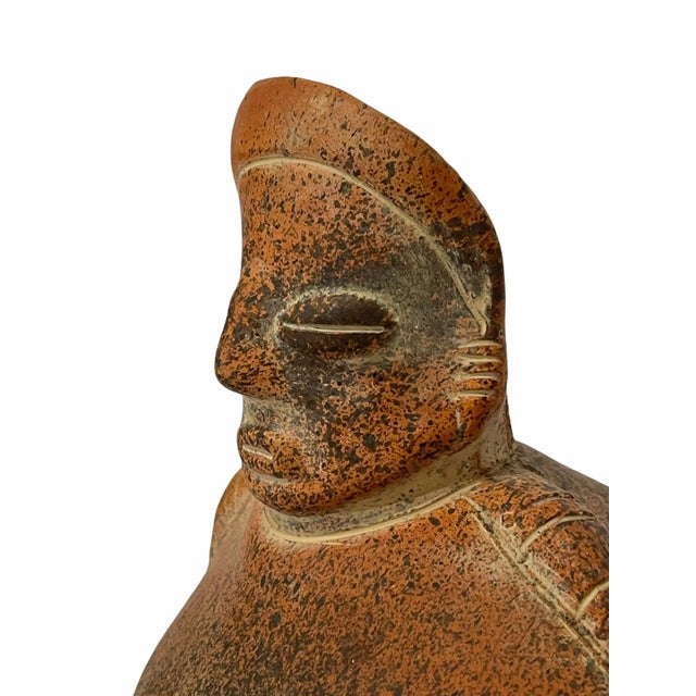 Hand Sculpted Ceramic South American Pre Colombian Style Vase Vessel Excellent room accent bringing Art history of the...