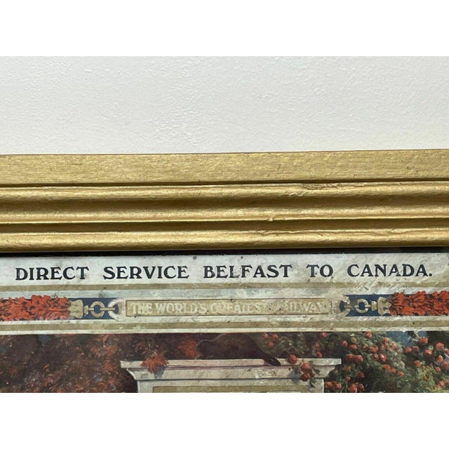 Antique Canadian Pacific Railway Advertising Poster Showcard, Belfast to Canada, c.1913, Framed For Sale - Image 11 of 12