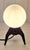 Mid-Century Table Lamp with a Black Iron Tripod Base and a White Opal Glass Shade, 1960s For Sale - Image 4 of 8