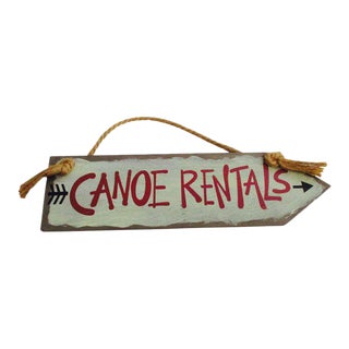 "Canoe Rentals" Wooden Sign For Sale