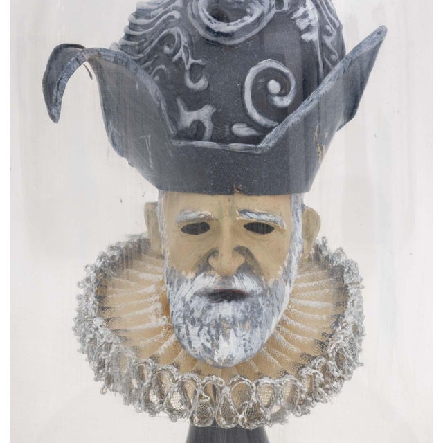 Rigoletto Mixed Media Bust Sculpture, Opera Company of Boston, April 1977, in plastic cloche display case. Overall: 11.5"...